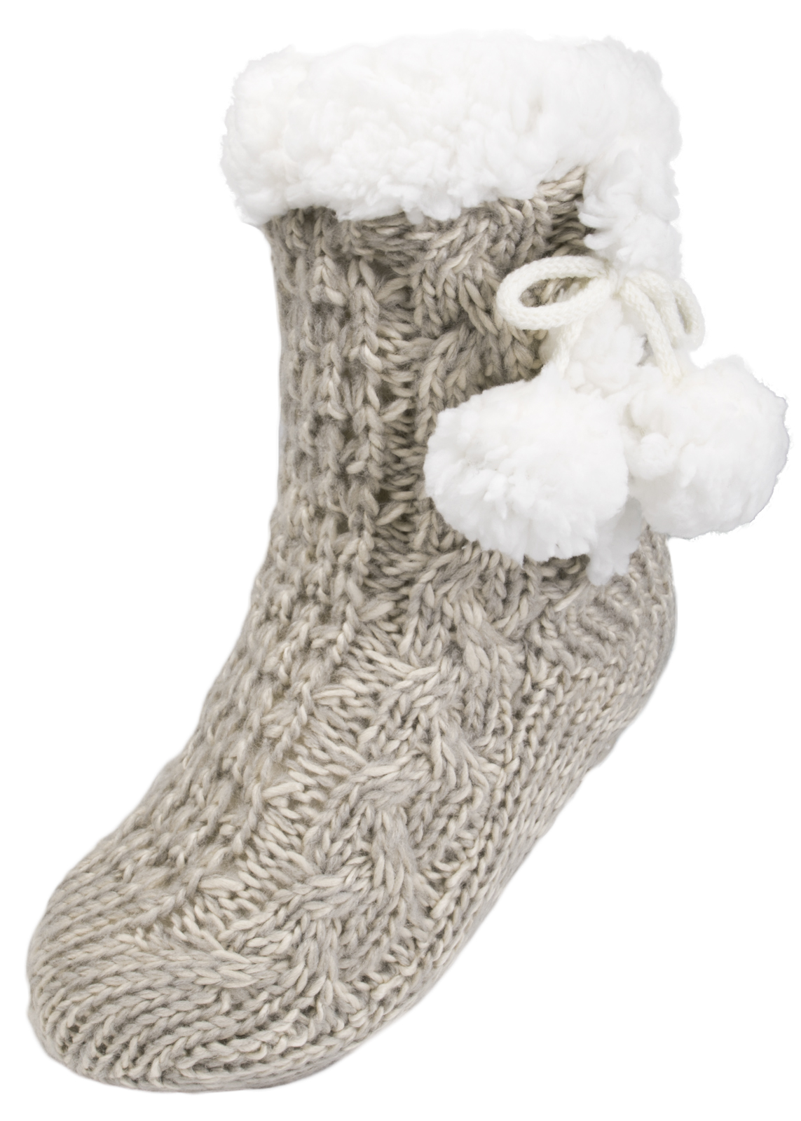 Womens Fleece Fur Lined Slipper Socks Thermal Girls Non Slip Slippers